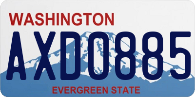 WA license plate AXD0885