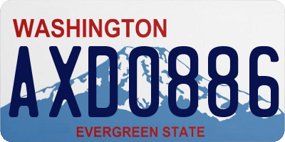 WA license plate AXD0886