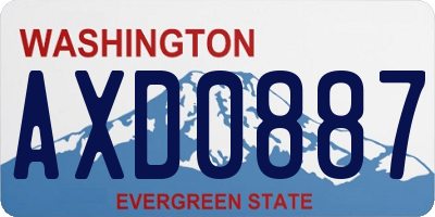 WA license plate AXD0887