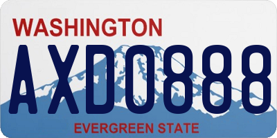 WA license plate AXD0888