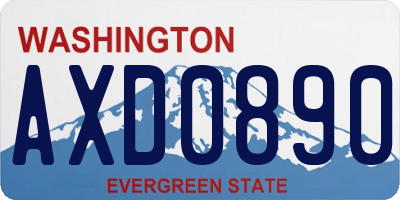 WA license plate AXD0890
