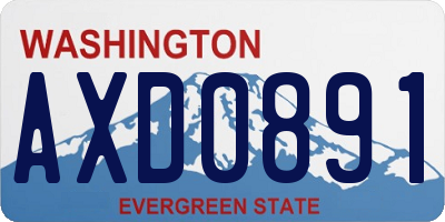 WA license plate AXD0891