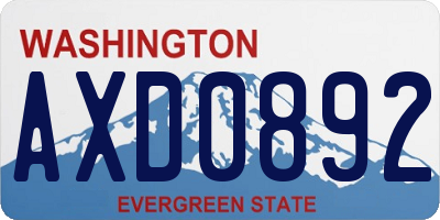 WA license plate AXD0892