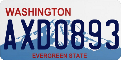 WA license plate AXD0893