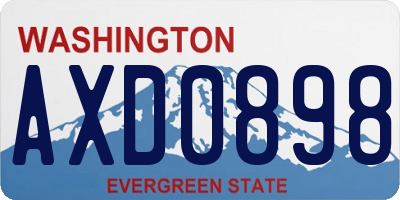 WA license plate AXD0898