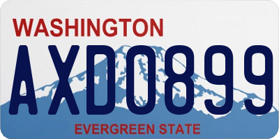 WA license plate AXD0899