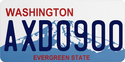 WA license plate AXD0900