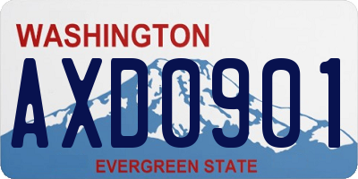 WA license plate AXD0901