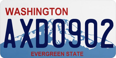 WA license plate AXD0902