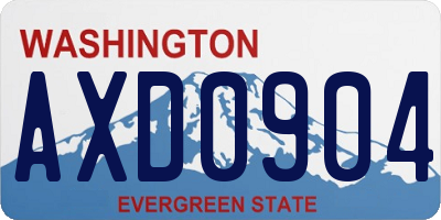 WA license plate AXD0904