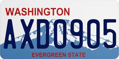 WA license plate AXD0905