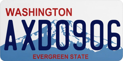 WA license plate AXD0906