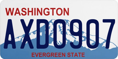 WA license plate AXD0907