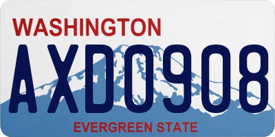 WA license plate AXD0908