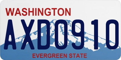 WA license plate AXD0910