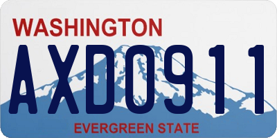 WA license plate AXD0911