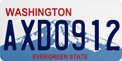 WA license plate AXD0912