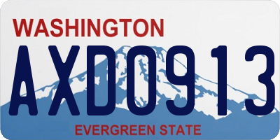 WA license plate AXD0913