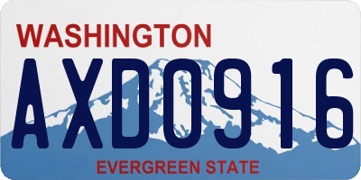 WA license plate AXD0916