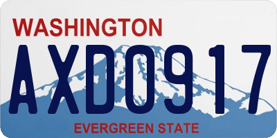 WA license plate AXD0917