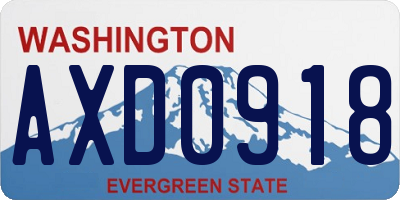 WA license plate AXD0918
