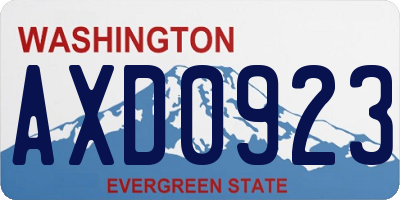 WA license plate AXD0923