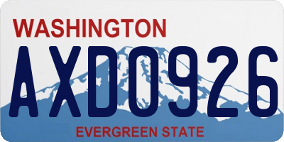 WA license plate AXD0926