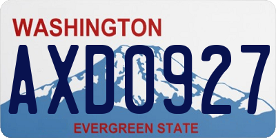 WA license plate AXD0927