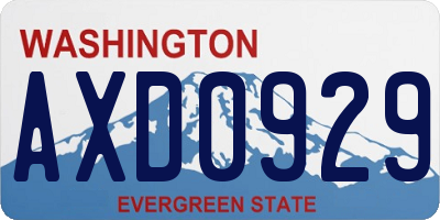 WA license plate AXD0929
