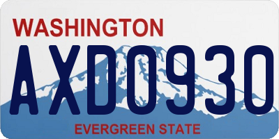 WA license plate AXD0930
