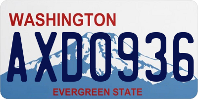 WA license plate AXD0936