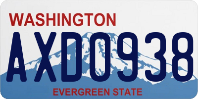 WA license plate AXD0938