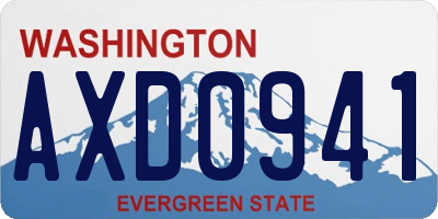 WA license plate AXD0941
