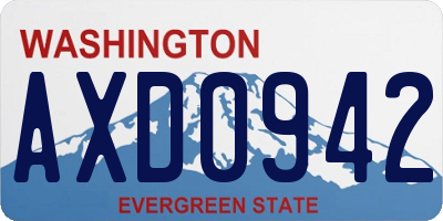 WA license plate AXD0942