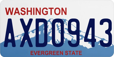 WA license plate AXD0943