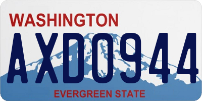 WA license plate AXD0944