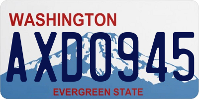 WA license plate AXD0945