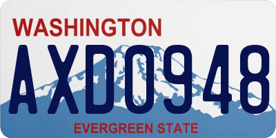 WA license plate AXD0948