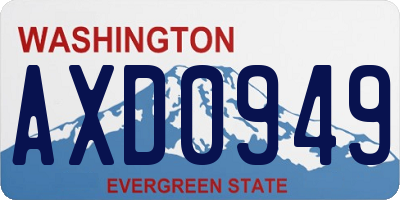 WA license plate AXD0949