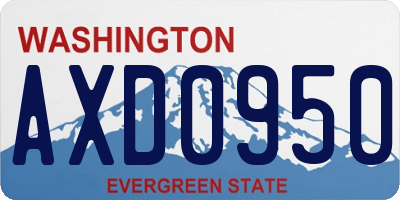 WA license plate AXD0950