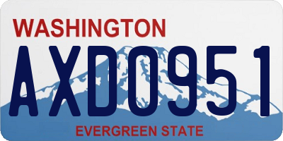WA license plate AXD0951