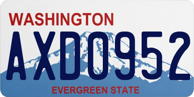 WA license plate AXD0952