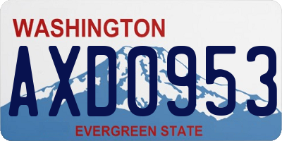 WA license plate AXD0953