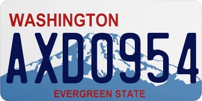 WA license plate AXD0954