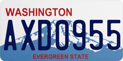 WA license plate AXD0955