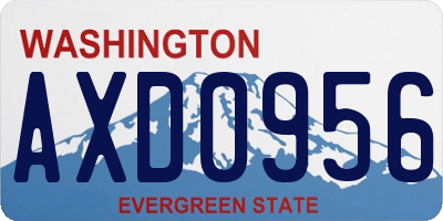 WA license plate AXD0956