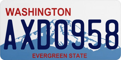 WA license plate AXD0958