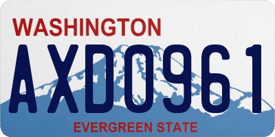 WA license plate AXD0961