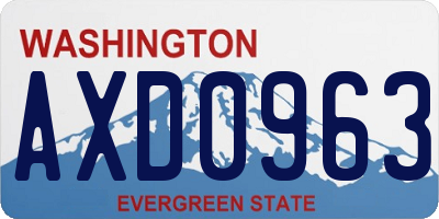 WA license plate AXD0963