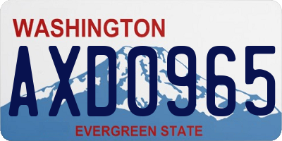 WA license plate AXD0965